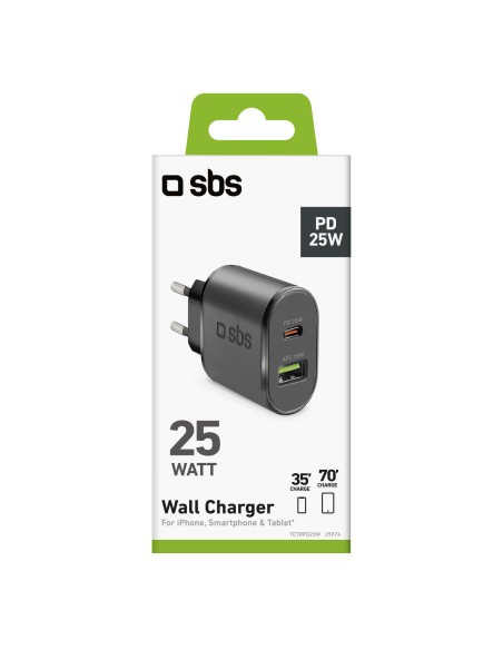 SBS TETRPD25W CARICAB.RETE 25W USB-C BIANCO