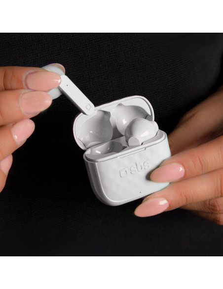 SBS TEEARAIRFREETWSBTW AURICOLARI TWS BASE 200MAH COMANDI TOUCH BIANCO