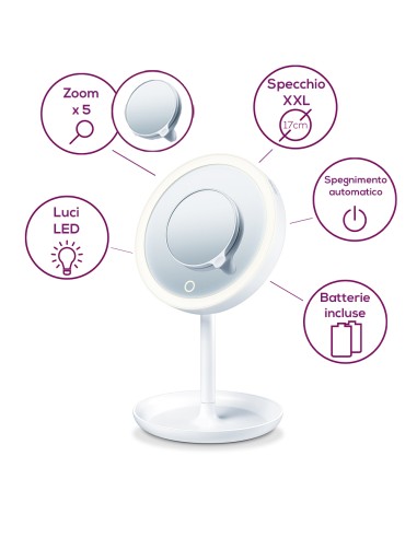 BEURER BS45 SPECCHIO COSMETICO CON LUCE LED LUMINOSA - SENSOR TOUCH