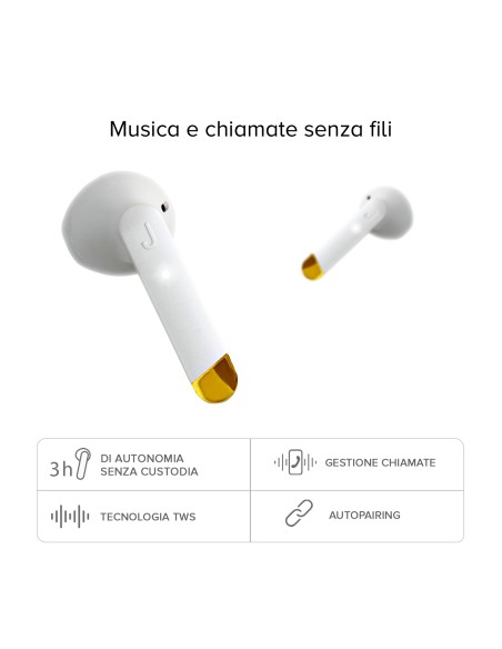 SBS TEJZEARHOOXBTW AURICOLARI TWS BASE 300MAH BIANCO