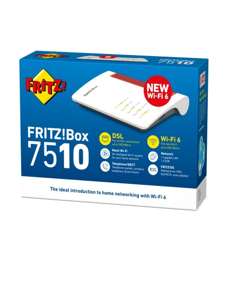 AVM FRITZBOX 7510 VOIP VDSL MODEM/ROUTER AX600 WIFI 6 MONO BAND