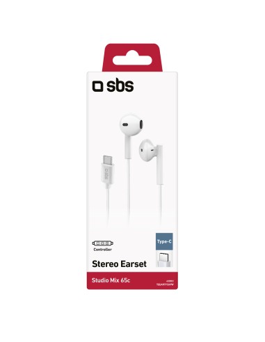 SBS TEEARTYCAPW  AURICOLARE SEMI IN EAR USB-C BIANCO