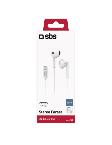 SBS TEEARTYCAPW  AURICOLARE SEMI IN EAR USB-C BIANCO