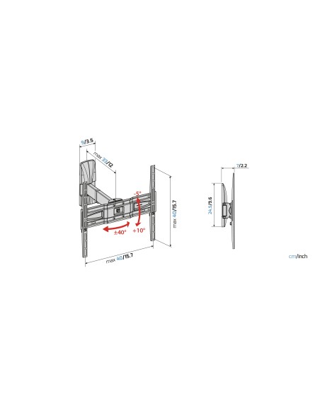 MELICONI SLIMSTYLE PLUS 400SR STAFFA UN BRACCIO 40"/82"
