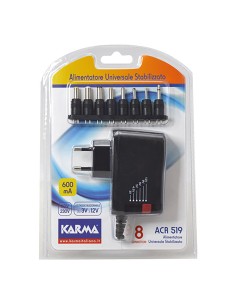 KARMA ACR 519 ALIMENTATORE 600MA UNIVERSALE 3/4,5/5/6/7,5/9/12 VOLT 2