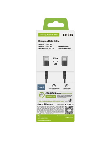 SBS TECABLETCC31K CAVO TYPE C - TYPE  C 3.1 LUNGHEZZA 1.5 MT