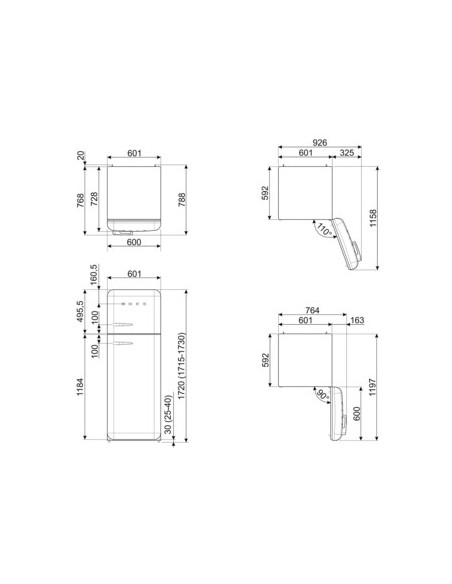 SMEG FAB30RSV5 FRIGO D.P. D ANNI 50 294LT SILVER CERNIERA DX