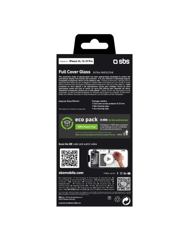 SBS TESCRFCIP1361K IPHONE 13/13 PRO/14 VETRO TEMPERATO