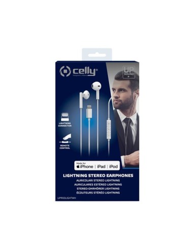 CELLY UP900LIGHTWH  AURICOLARI STERREO LIGHTNING BIANCO