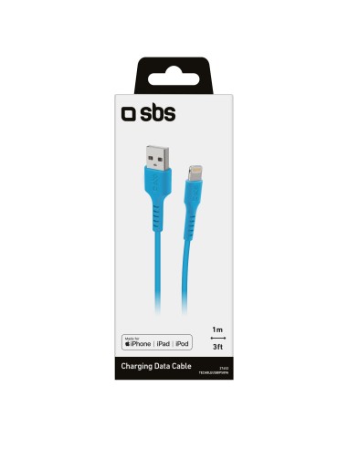 SBS TECABLEUSBIP589A CAVO LIGHTNING/USB 1M AZZURRO