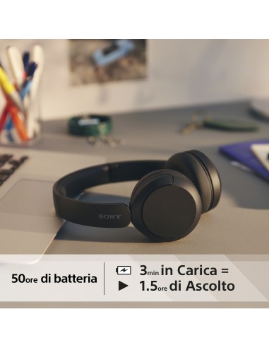 SONY WH-CH520B CUFFIA BLUETOOTH/NFC NERO DRIVER 30MM AUTONOMIA 50H