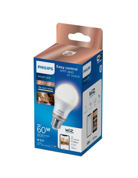PHILIPS 372566 BIANCO 8W/60W E27 GOCCIA SMERIGLIATA DIMMER LAMP.CONN.