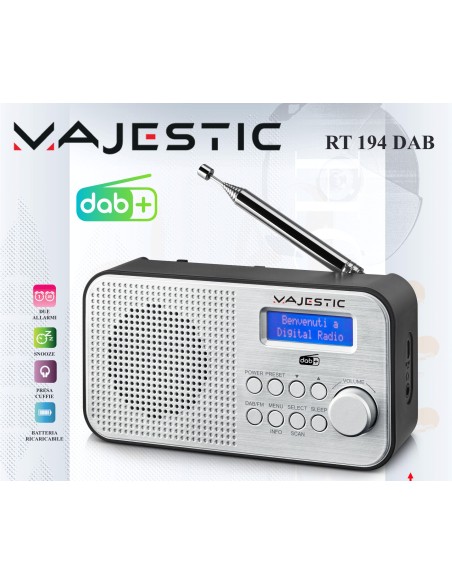 MAJESTIC RT-194 DAB RADIO PORTATILEFM DAB USCITA CUFFIE