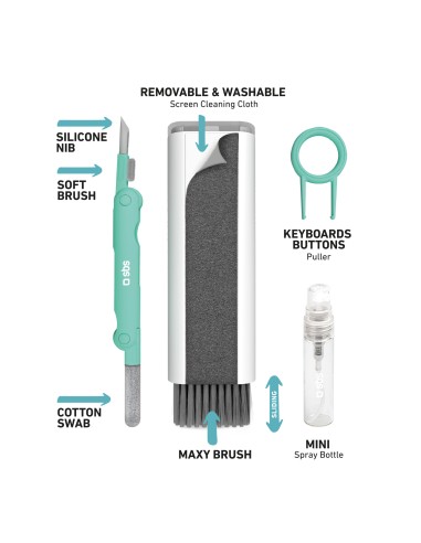 SBS TEEARCLEANSETMULTI KIT DI PULIZIA AURICOLARI MULTIFUNZIONE