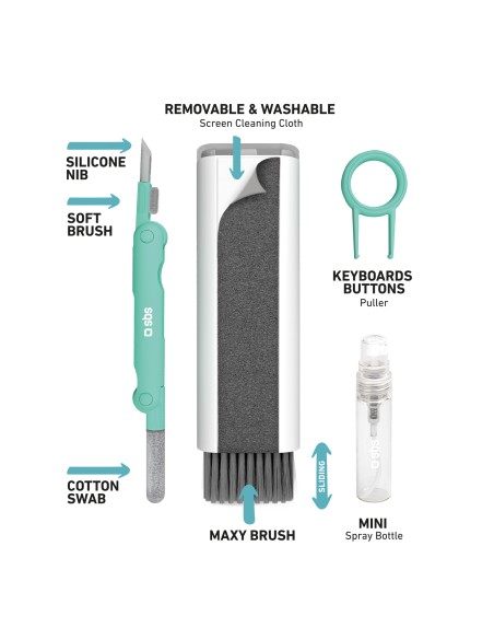 SBS TEEARCLEANSETMULTI KIT DI PULIZIA AURICOLARI MULTIFUNZIONE