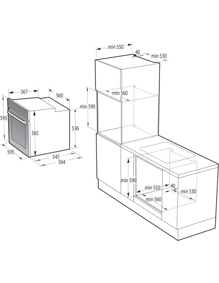 HISENSE BI62111AXTC FORNO A 77LT   3 MANOP. INOX VETRO F.PIZZA 300°
