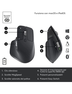 LOGITECH MX MASTER 3S GRIGIO SCURO MOUSE WIRELESS 2