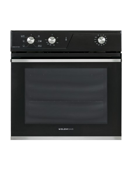 GLEMGAS GFR62BK-S3 FORNO CLASSE A  NERO LUCIDO 64LT GUIDE CROMATE LAT.