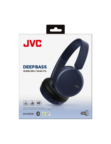 JVC HA-S36W BLU CUFFIE BT 5.1 PIEGHEVOLE CAVO DI RICARICA USB-C