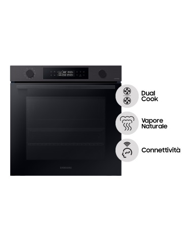 SAMSUNG NV7B4440VBB FORNO A+ 76L 60CM BLACK INOX VAPORE WIFI DUAL COOK