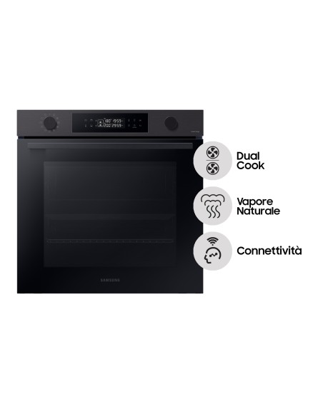 SAMSUNG NV7B4440VBB FORNO A+ 76L 60CM BLACK INOX VAPORE WIFI DUAL COOK