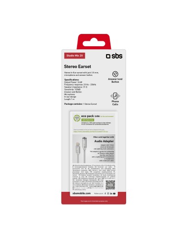 SBS TE0SSE41W AURICOLARE STEREO TASTO RISP. BIANCO