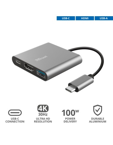 TRUST 23772 DALYX 3-IN-1 USB-C ADAPTER