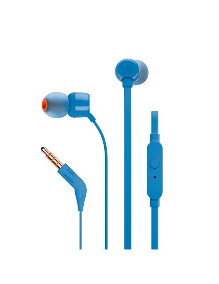 JBL T110BLU AURICOLARE IN-EAR MICROFONO FLAT BLU
