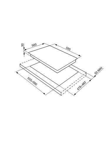 SMEG SRV864POGH PIANO COTTURA 4F GRIGL.GHISA