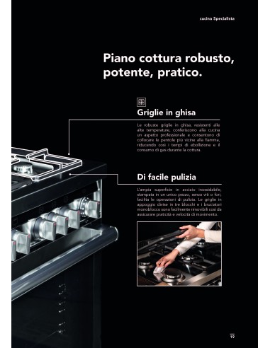 GLEM_GAS ST664VI CUCINA 60X60 CL.A 3F.GAS+1TC INOX FORNO GAS 8FUNZ.