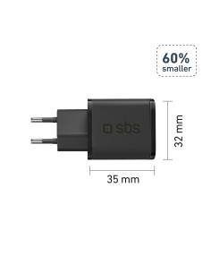 SBS TETRGAN1C20K ALIM.RETE 20W USB-C NERO 2