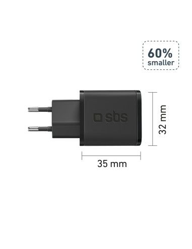 SBS TETRGAN1C20K ALIM.RETE 20W USB-C NERO