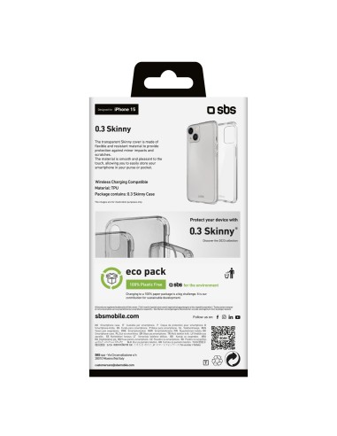 SBS TESKINIP1561T IPHONE 15   COVER SKINNY TRASPARENTE