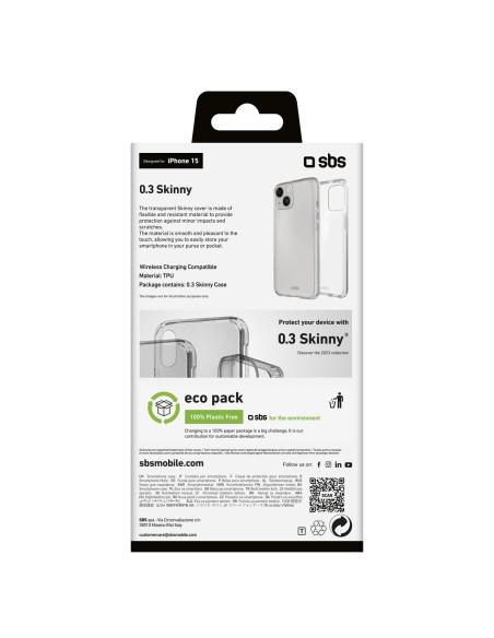 SBS TESKINIP1561T IPHONE 15   COVER SKINNY TRASPARENTE