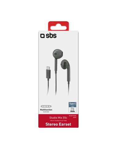 SBS TEEARTYCAPG AURICOLARE FILO STEREO TYPE-C SEMI IN EAR GRIGIO