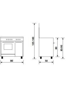 GLEMGAS AS854EI CUCINA 80X50 INOX F.EL. CL.A 2