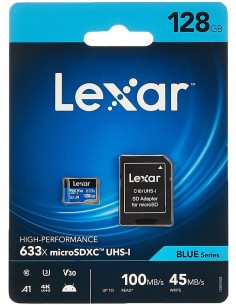 LEXAR MICROSD 128GB 633X MOBILE LETT.100MB/S - SCRITT.45MB/S ADATT.SD