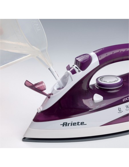 ARIETE 6235 FERRO A VAPORE 2000 W  300ML VIOLA PIASTRA IN CERAMICA