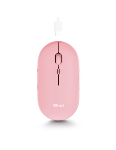 TRUST 24125 PUCK RECHARGEABLE BLUETOOTH PINK WIRELESS MOUSE