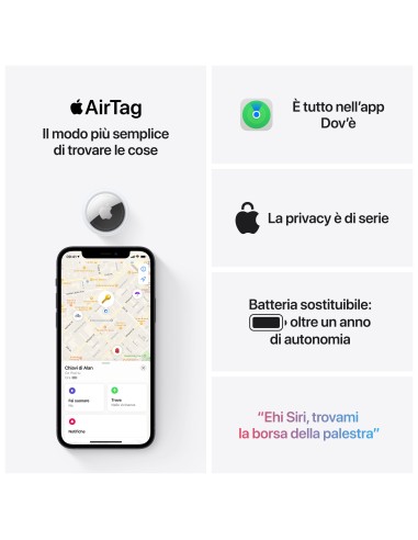 APPLE MX532ZY/A AIRTAG LOCALIZZATORE BLUETOOTH