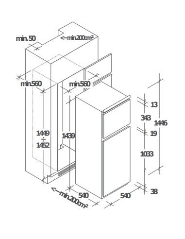 CANDY CELDP2450H FRIGO D.P. E 205LT STATICO H.145 L54