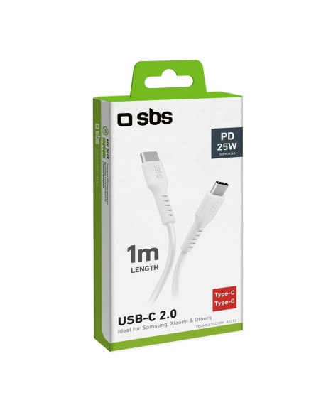 SBS TECABLETCC10W CAVO USB-C/USB-C 2.0 1M BIANCO