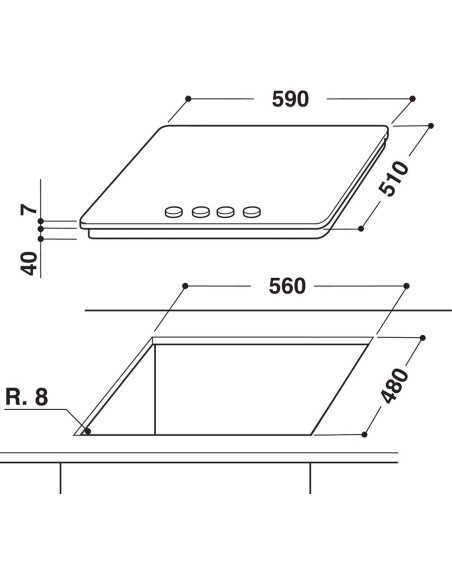WHIRLPOOL GMR6422/IXL P.COTTURA 60CM IXELIUM GRIGLIE IN GHISA