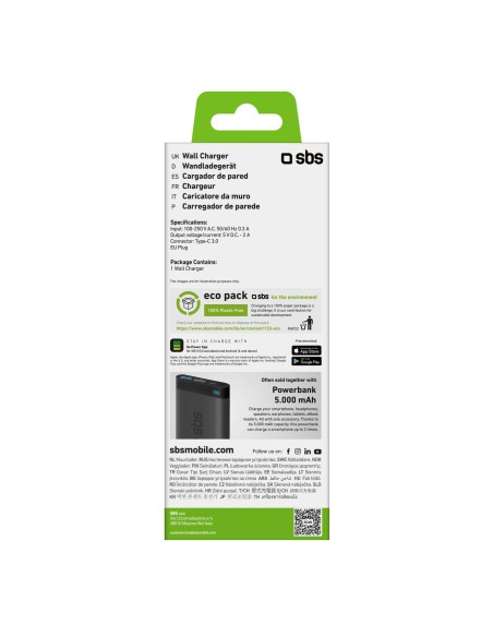 SBS TETRTC3AUL CARICAB.RETE USB    CAVO TYPE-C 1M 3,1A