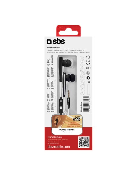 SBS TESPORTINEARKL AURICOLARE      SPORTIVO NERO