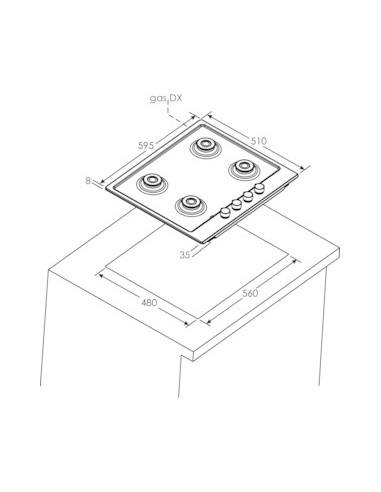 PIANI COTTURA A GAS: vendita online CANDY CHW6BR4WX PIANO COTTURA 60CM 4F. TRIPLA CORONA INOX in offerta