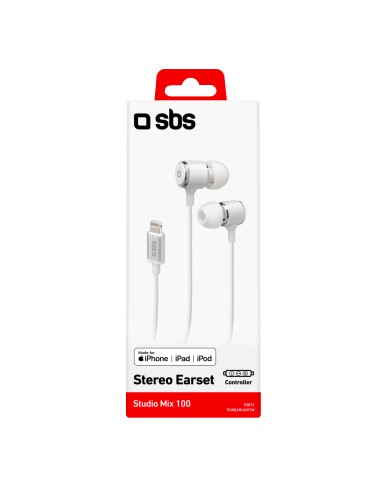 SBS TEINEARLIGHTW AURICOLARI IN-EAR MICROFONO TASTI VOLUME RISP BIANCO