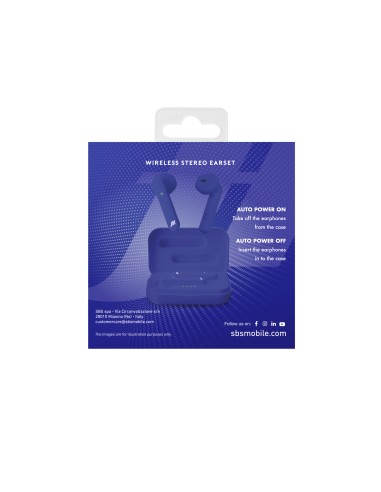 SBS MHTWSBEATBTB AURICOLARI TWIN STEREO BLU