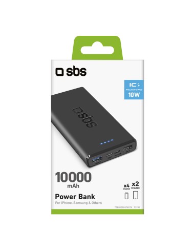 SBS TTBB10000FASTK POWERBANK 10000MAH USB 2,1 A NERO