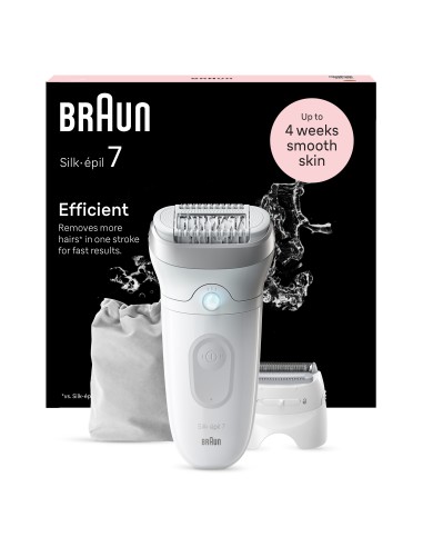 BRAUN SE7041 EPILATORE SILK-EPIL RETE BIANCO/ARGENTO